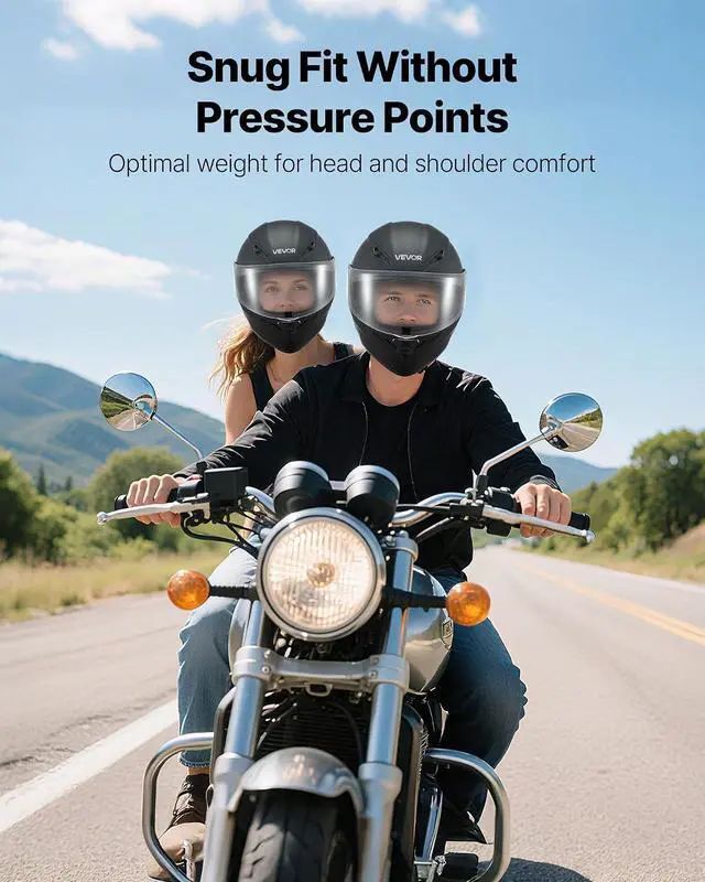 Alt view image 7 of 7 - Motorcycle Helmet DOT Approved, Adult Motocross Dirt Bike Helmet with Large Clear Visor, Comfortable Motorbike Racing Street with Detachable Liner for Men & Women