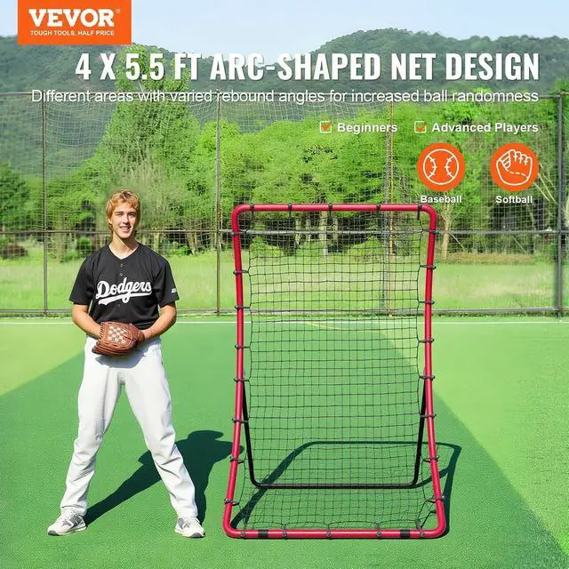 Alt view image 2 of 7 - Baseball and Softball Rebounder Net, PitchBack Baseball Pitching Net, Volleyball Pitch Return Trainer Rebound Net with Pitching Target, All Angle Fielding Rebound Net for Grounders Pop Flies