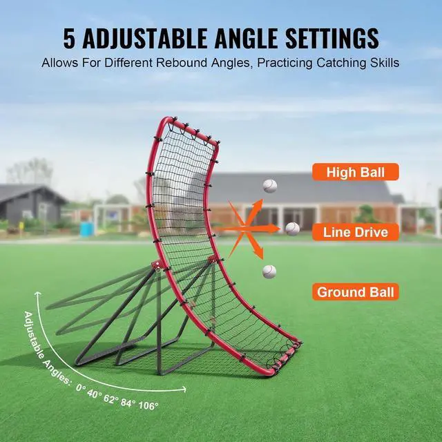 Alt view image 3 of 7 - Baseball and Softball Rebounder Net, PitchBack Baseball Pitching Net, Volleyball Pitch Return Trainer Rebound Net with Pitching Target, All Angle Fielding Rebound Net for Grounders Pop Flies
