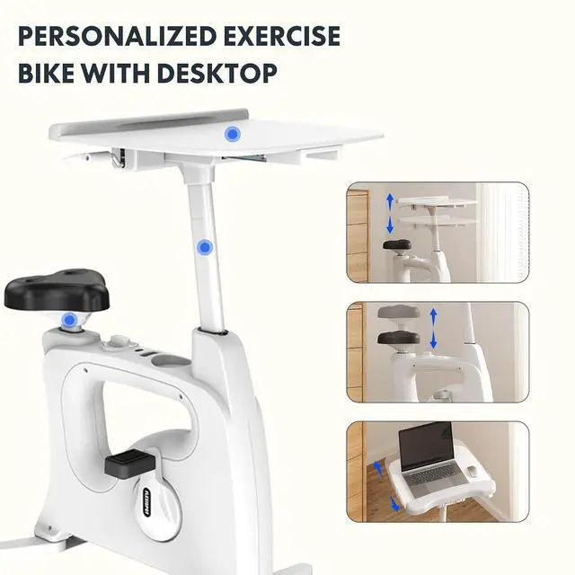 Alt view image 4 of 7 - Exercise Bikes for Home, Space Saving Under Desk Bike, Stationary Bikes Indoor Bikes with Flywheel 300LBS Heavy Duty, Optional LCD/2D Desktop/8-Level Resistance, V8/V9/V9-MAX