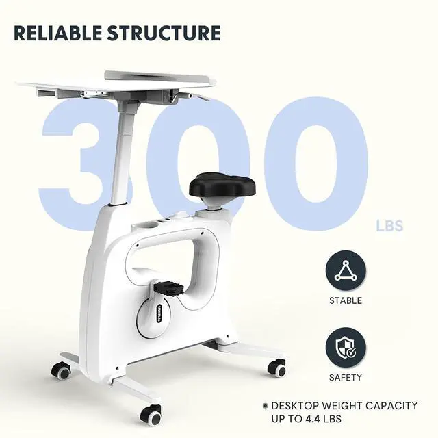 Alt view image 7 of 7 - Exercise Bikes for Home, Space Saving Under Desk Bike, Stationary Bikes Indoor Bikes with Flywheel 300LBS Heavy Duty, Optional LCD/2D Desktop/8-Level Resistance, V8/V9/V9-MAX