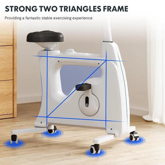 Alt view image 6 of 7 - Exercise Bikes for Home, Space Saving Under Desk Bike, Stationary Bikes Indoor Bikes with Flywheel 300LBS Heavy Duty, Optional LCD/2D Desktop/8-Level Resistance, V8/V9/V9-MAX