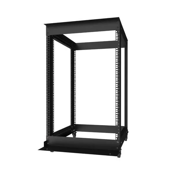 Alt view image 4 of 7 - 18U Open Frame Rack, 4-Post, 19-Inch, Casters | Open access design, heavy-duty casters, cage bolts and nuts included