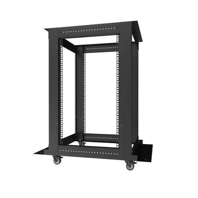 Alt view image 7 of 7 - 18U Open Frame Rack, 4-Post, 19-Inch, Casters | Open access design, heavy-duty casters, cage bolts and nuts included
