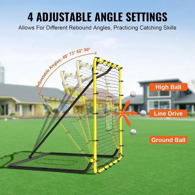 Alt view image 3 of 7 - Baseball and Softball Rebounder Net, PitchBack Baseball Pitching Nest, 3-Way Baseball, Softball Pitchback Net, Fielding Trainer, Bounce Back Net for Fielding/Throwing Practice