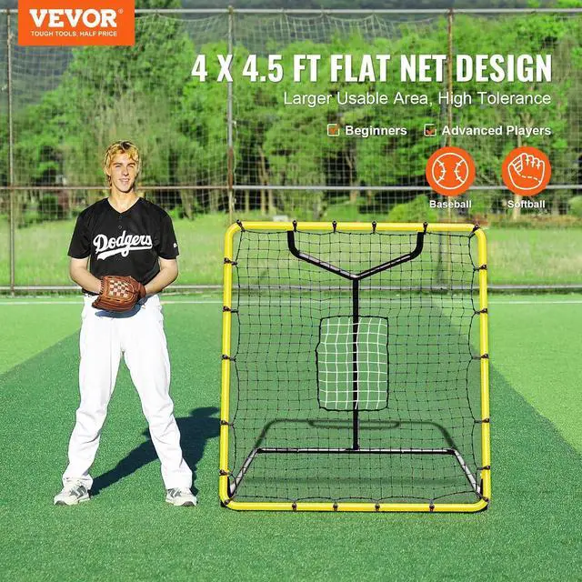 Alt view image 2 of 7 - Baseball and Softball Rebounder Net, PitchBack Baseball Pitching Nest, 3-Way Baseball, Softball Pitchback Net, Fielding Trainer, Bounce Back Net for Fielding/Throwing Practice