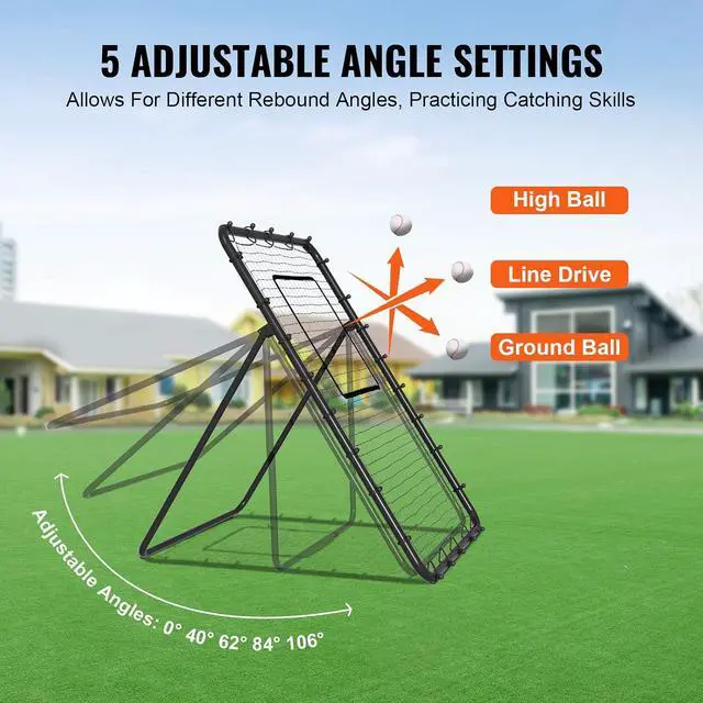Alt view image 3 of 7 - Baseball and Softball Rebounder Net, PitchBack Baseball Pitching Nest, 3-Way Baseball, Softball Pitchback Net, Fielding Trainer, Bounce Back Net for Fielding/Throwing Practice