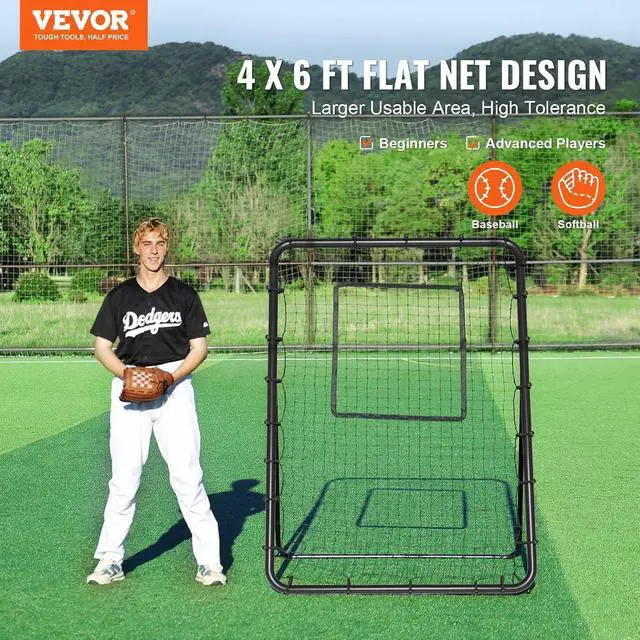 Alt view image 2 of 7 - Baseball and Softball Rebounder Net, PitchBack Baseball Pitching Nest, 3-Way Baseball, Softball Pitchback Net, Fielding Trainer, Bounce Back Net for Fielding/Throwing Practice