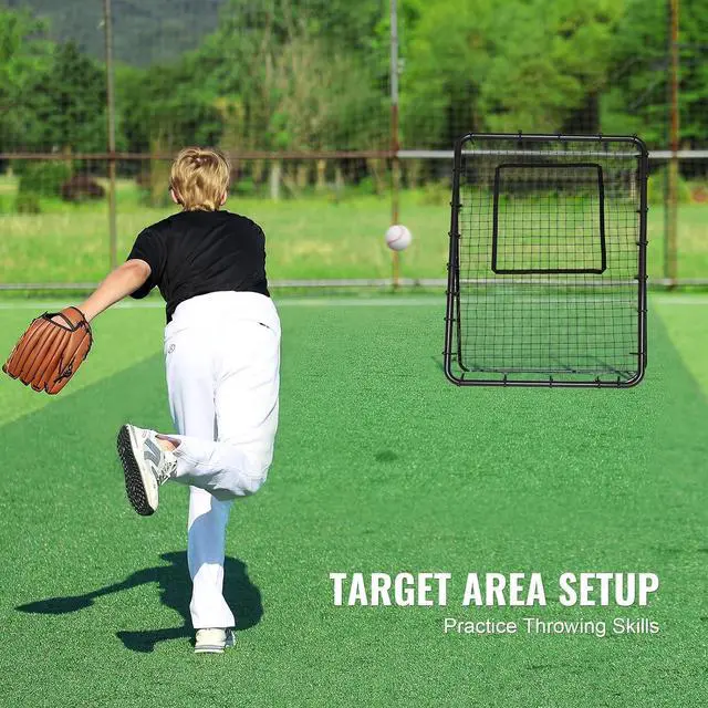 Alt view image 4 of 7 - Baseball and Softball Rebounder Net, PitchBack Baseball Pitching Nest, 3-Way Baseball, Softball Pitchback Net, Fielding Trainer, Bounce Back Net for Fielding/Throwing Practice
