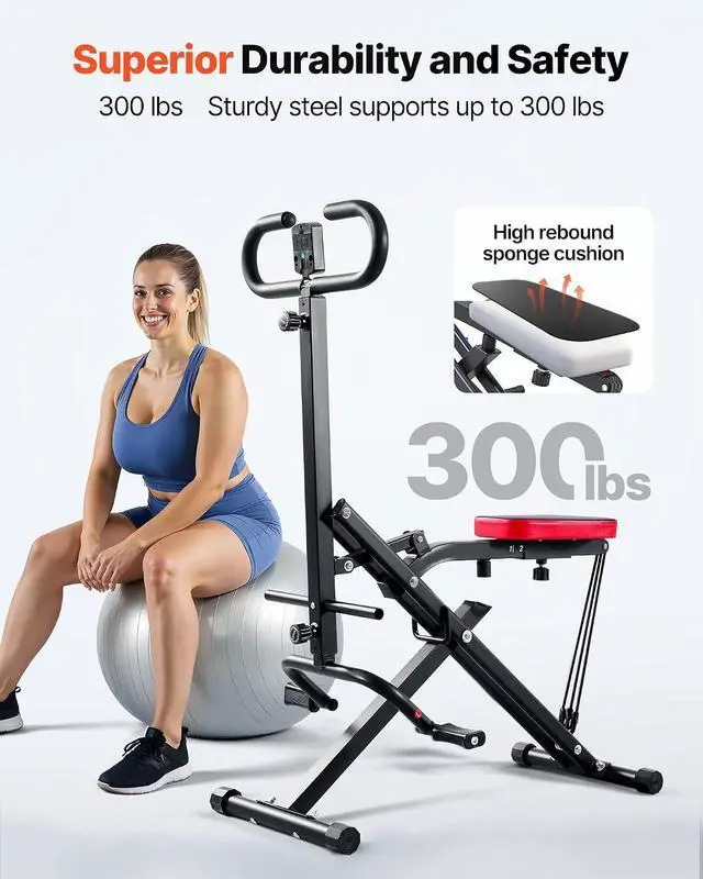 Alt view image 3 of 7 - Squat Machine, Deep Squat Rowing Machine for Home, Easy Setup & Foldable Exercise Equipment, Glute Trainer Machine with 2/3 High-Strength Resistance Bands, Glutes & Leg Home Workout Machine