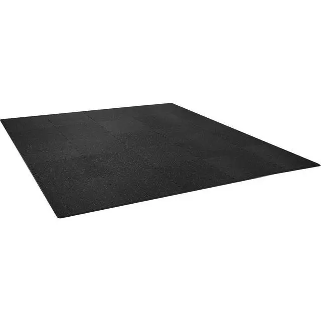 Alt view image 4 of 7 - 0.56Inch 100sq.ft Exercise Equipment Mats, 25 Tiles Upgraded Rubber Top with High Density EVA Foam, Interlocking Gym Flooring for Home Gym, 25 x 25In Gym Mats, Puzzle Workout Mats, Black & Gray