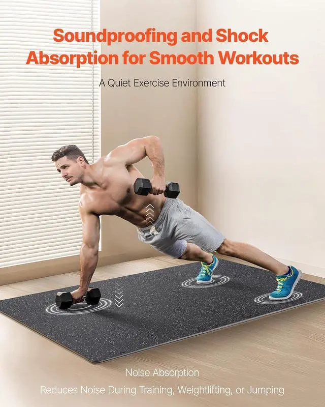 Alt view image 6 of 7 - 0.56Inch 24sq.ft 6 Tiles Gym Flooring for Home Gym, Rubber Top with High Density EVA Foam, 25 x 25In Gym Floor Exercise Equipment Mats, Interlocking Gym Mats, Puzzle Workout Mats, Black & White
