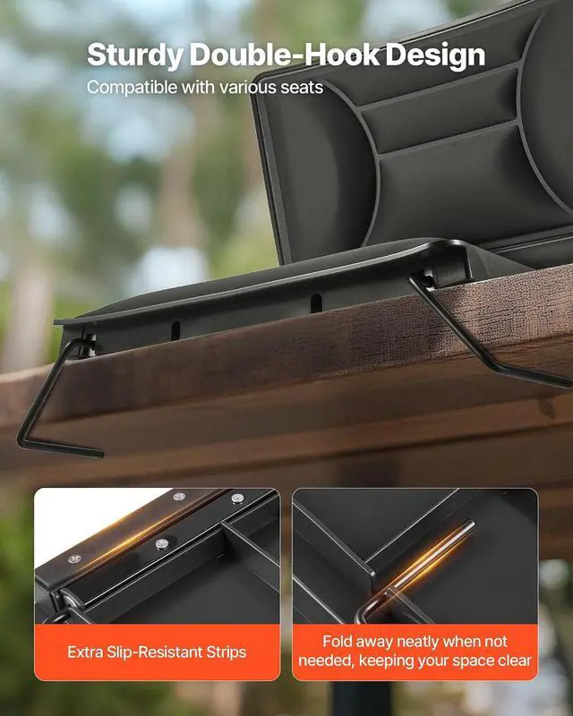 Alt view image 7 of 7 - Stadium Seat, Folding Bleacher Chair with Back Support and Thick Cushion, Padded Stadium Seat for Bleacher Includes Shoulder Strap, Hooks, Cup Holder, Lycra Material, Side Pocket, PP Material