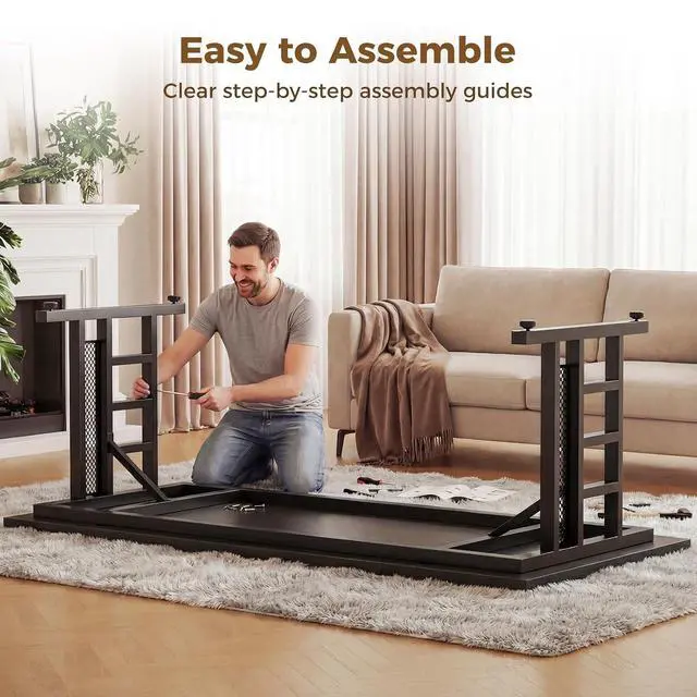 Alt view image 7 of 7 - Executive Desk, 71 Inch Office Table with Power Ports, Large Computer Desk with 3-Piece Thickened Board for Home Office, Workstation, Black(not Adjustable)