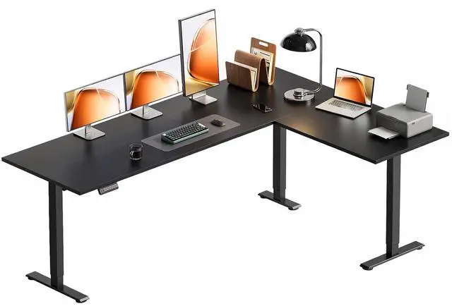 Main image of 71 Inch Reversible L Shaped Electric Standing Desk, Height Adjustable Corner Stand up Desk, Ergonomic Large Lift Computer Table for Home, Office, Workstation, Black
