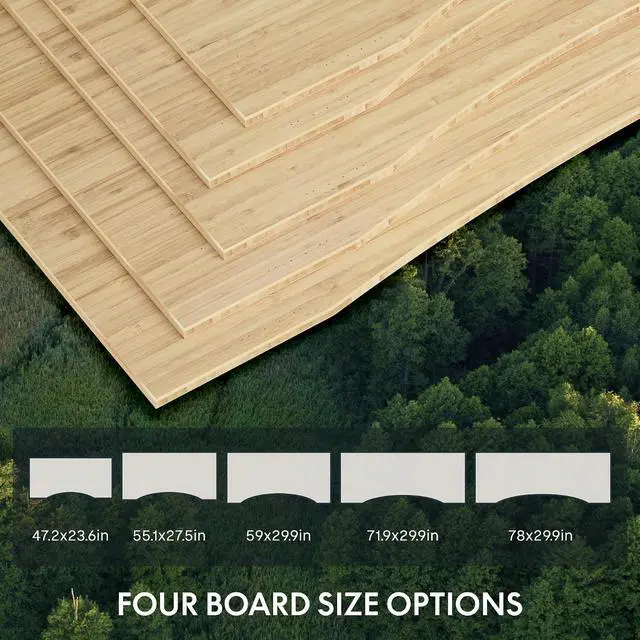 Alt view image 7 of 7 - E6 Bamboo 3-Stage Dual Motor Electric Standing Desk 48 x 24 Sit Stand Up Desk, Holds 220 lbs, Adjustable Height w/ Memory Presets, Solid Bamboo Curved Desktop & White Frame, Ships in 2 Boxes