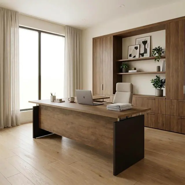 Alt view image 7 of 7 - 63 L Shaped Home Office Desk with Storage Cabinet, Modern Corner Executive Desk with 3 Drawers & Dual Cable Grommets, Reversible Computer Desk for Work from Home & Small Office (1)