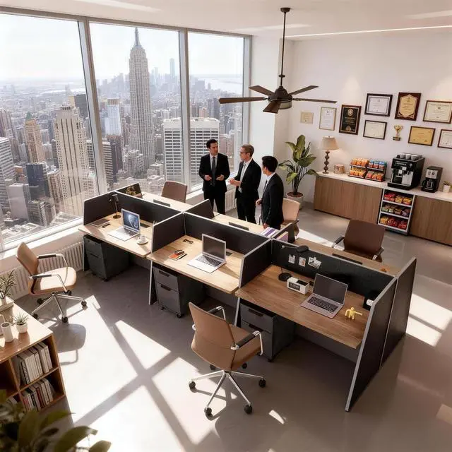 Alt view image 3 of 7 - 6-Person Modular Cubicle Desk Workstation | with Built-in Power & Mobile Storage, Acoustic Privacy Panels | Sleek, Scalable Layout for Modern Teams (Black, 6 Person cubicles)