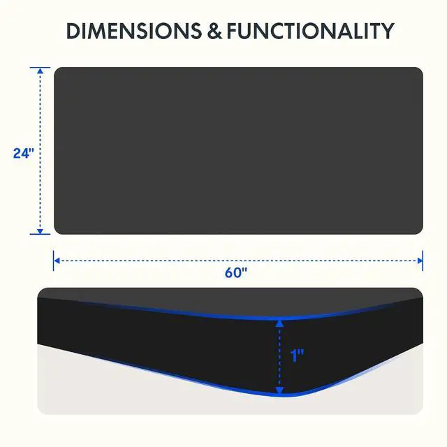 Alt view image 2 of 7 - Whole Piece 60"x24" Desktop 1" Thickness Height Adjustable Desk Rectangular Tabletop Black Board (60INCH Black Top)