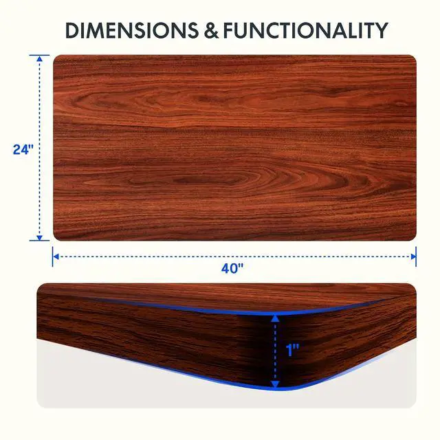 Alt view image 2 of 7 - Whole Piece 40"x24" Desktop 1" Thickness Height Adjustable Desk Rectangular Tabletop Mahogany Board (42INCH Mahogany Top)
