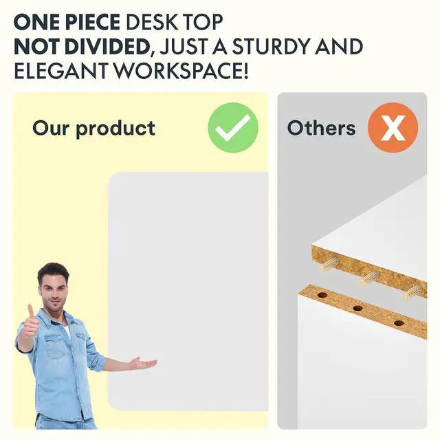 Alt view image 7 of 7 - Standing Desk, 40" x 24" One-Piece Desktop, Height Adjustable Computer Desk for Home Office, White Frame & White Top (One Package)