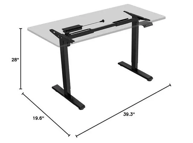 Alt view image 3 of 7 - EN2 Standing Desk Frame with Clamp Power Strip and Cable Management Tray, Electric Sit Stand Desk Base with Memory Controller for Home and Office (Black Frame Only)