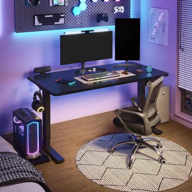 Alt view image 4 of 7 - EN2 Standing Desk Frame with Clamp Power Strip and Cable Management Tray, Electric Sit Stand Desk Base with Memory Controller for Home and Office (Black Frame Only)