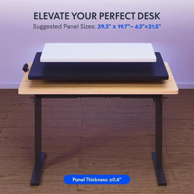 Alt view image 7 of 7 - EN2 Standing Desk Frame with Clamp Power Strip and Cable Management Tray, Electric Sit Stand Desk Base with Memory Controller for Home and Office (Black Frame Only)