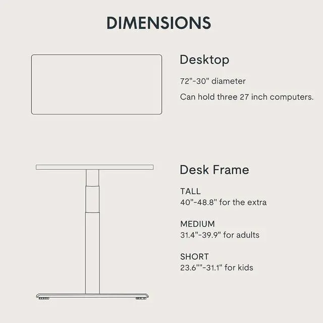 Alt view image 6 of 7 - E6 Pro Large 72" x 30" Organic Modern Bamboo Standing Desk, Electric Dual Motor 3-Stage Height Adjustable Desk with Oval Legs, Heavy Duty 330lbs, Bamboo Desktop, Black Frame