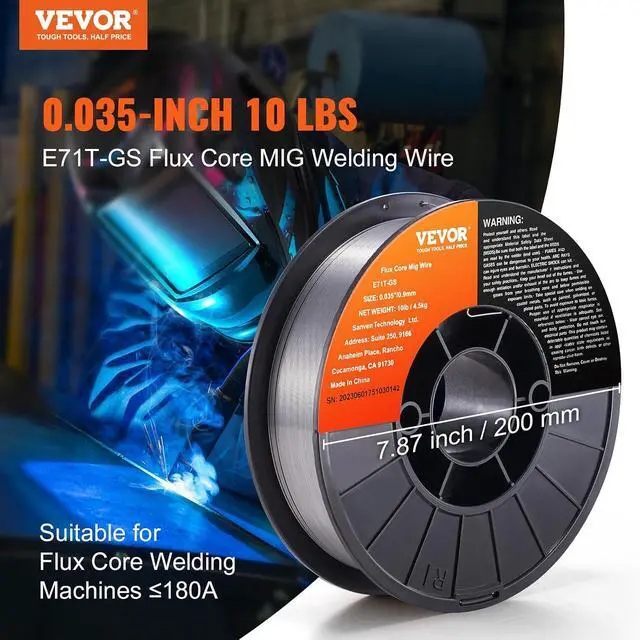 Alt view image 2 of 7 - Flux Core Welding Wire, E71T-GS 0.035-inch 10LBS, Gasless Mild Steel MIG Welding Wire with Low Splatter for All Position Arc Welding and Outdoor Use