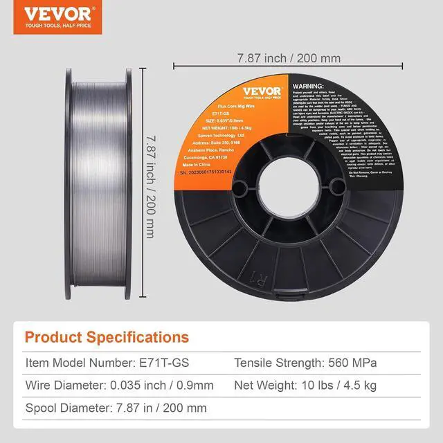 Alt view image 7 of 7 - Flux Core Welding Wire, E71T-GS 0.035-inch 10LBS, Gasless Mild Steel MIG Welding Wire with Low Splatter for All Position Arc Welding and Outdoor Use