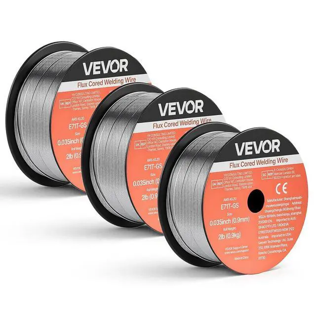 Main image of Flux Core MIG Welding Wire, E71T-GS 0.035-inch 2 LBS, Gasless Mild Steel Welding Wire with Low Spatter for All Position Arc Welding, Self-Shielded for Outdoor Use (Pack of 3 Rolls)