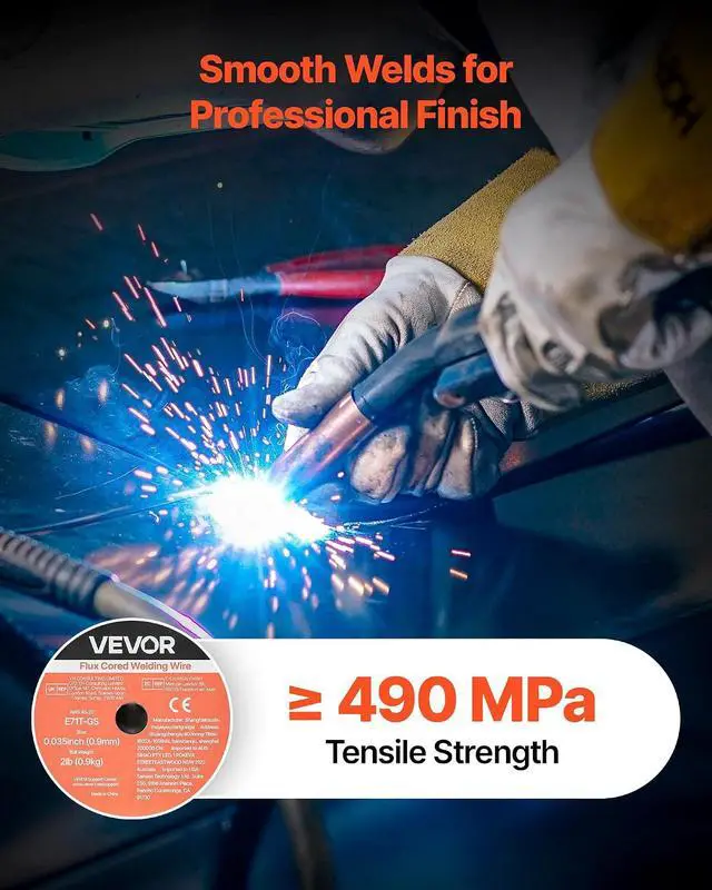 Alt view image 4 of 7 - Flux Core MIG Welding Wire, E71T-GS 0.035-inch 2 LBS, Gasless Mild Steel Welding Wire with Low Spatter for All Position Arc Welding, Self-Shielded for Outdoor Use (Pack of 3 Rolls)