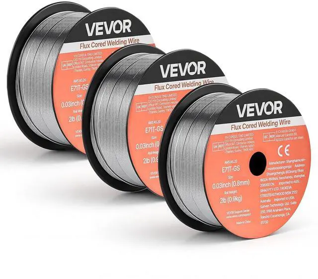 Main image of Flux Core MIG Welding Wire, E71T-GS 0.03-inch 2 LBS, Gasless Mild Steel Welding Wire with Low Spatter for All Position Arc Welding, Self-Shielded for Outdoor Use (Pack of 3 Rolls)
