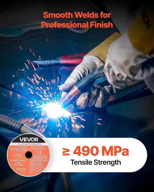 Alt view image 4 of 7 - Flux Core MIG Welding Wire, E71T-GS 0.03-inch 2 LBS, Gasless Mild Steel Welding Wire with Low Spatter for All Position Arc Welding, Self-Shielded for Outdoor Use (Pack of 3 Rolls)