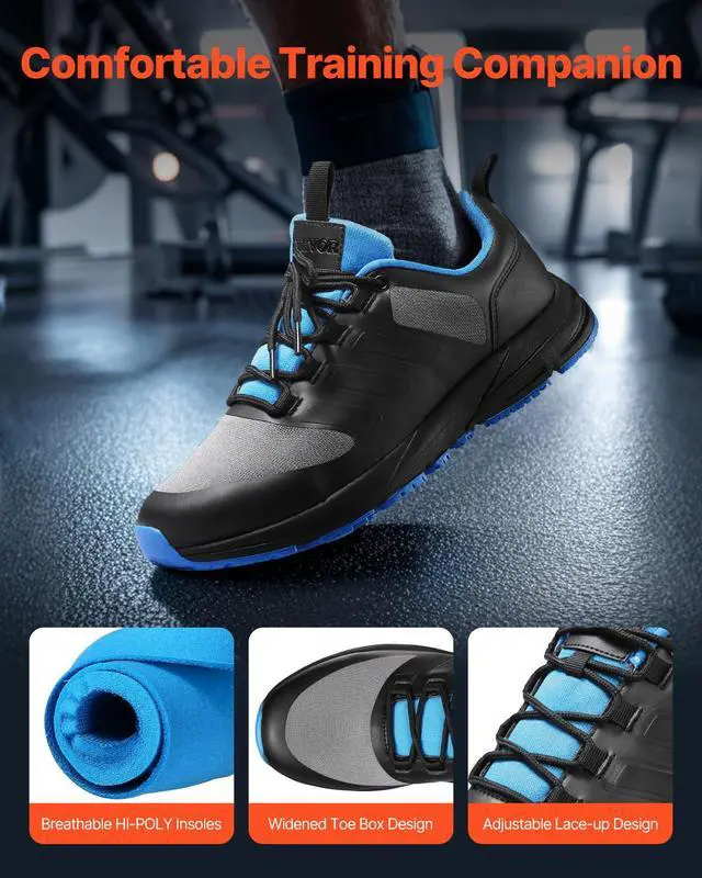 Alt view image 3 of 7 - Mens Cross Training Shoes, Arch Support & Adjustable Lace-up Training Shoes for Running Gymnastics Walking Weightlifting (Unisex)