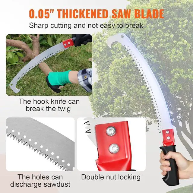 Alt view image 4 of 7 - Manual Pole Saw,4.6-9.8 ft Extendable Tree Pruner, Sharp Steel Blade for High Branches Trimming, Manual Branch Trimmer with Lightweight Aluminum Alloy Handle, for Pruning Palms and Shrubs
