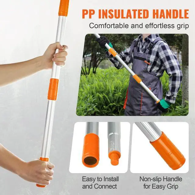 Alt view image 5 of 7 - Manual Pole Saw,4.6-9.8 ft Extendable Tree Pruner, Sharp Steel Blade for High Branches Trimming, Manual Branch Trimmer with Lightweight Aluminum Alloy Handle, for Pruning Palms and Shrubs