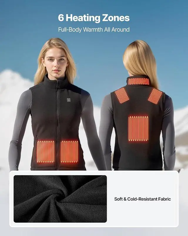 Alt view image 4 of 7 - Heated Vest,for Outdoor Hiking Camping Fishing Skiing
