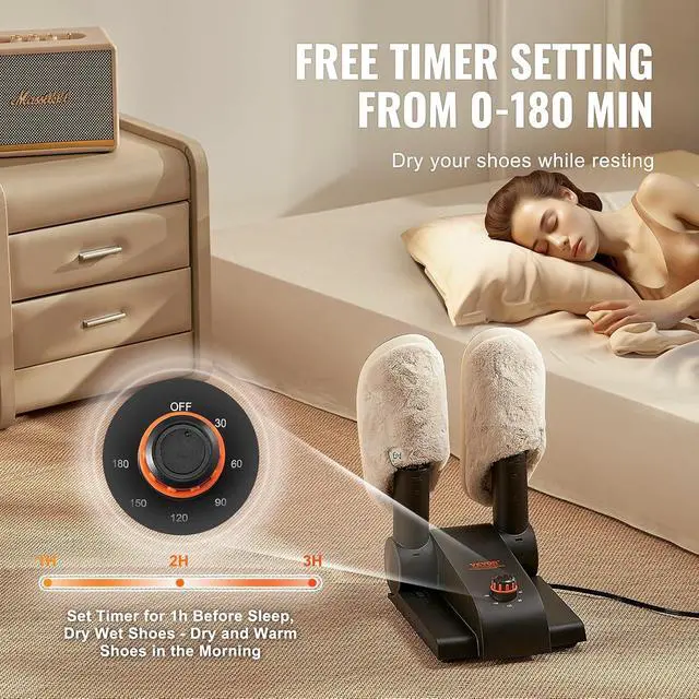 Alt view image 3 of 7 - 180° Foldable 2 Tubes, Portable Timer, Warmers/Dryer with Heat Blower & PP(V0 Flame Retardant) for Snow Boots, Leather, Canvas Shoes, Socks