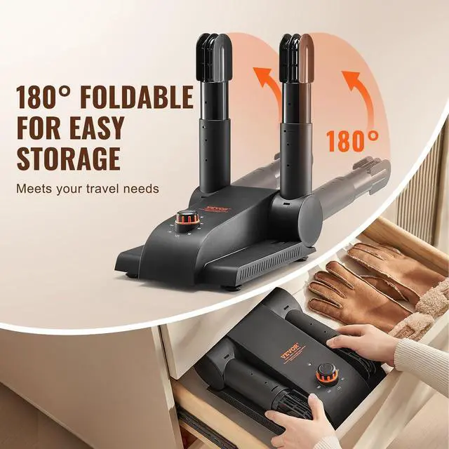Alt view image 5 of 7 - 180° Foldable 2 Tubes, Portable Timer, Warmers/Dryer with Heat Blower & PP(V0 Flame Retardant) for Snow Boots, Leather, Canvas Shoes, Socks