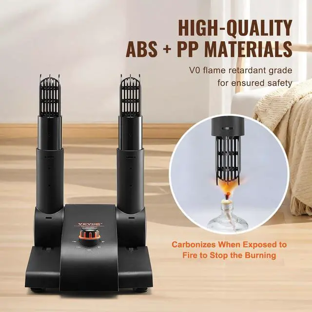 Alt view image 4 of 7 - 180° Foldable 2 Tubes, Portable Timer, Warmers/Dryer with Heat Blower & PP(V0 Flame Retardant) for Snow Boots, Leather, Canvas Shoes, Socks