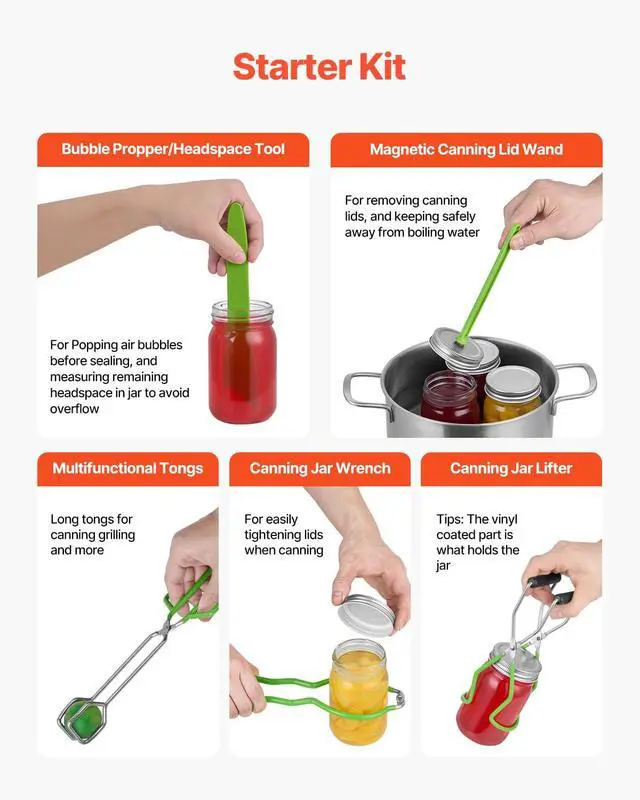 Alt view image 5 of 7 - Canning Supplies Starter Kit, 9 Pieces Stainless Steel Water Bath Canning Kit for Beginners, Canning Tools Set: Ladle, Measuring Spoon & Cup, Funnel, Tongs, Jar Lifter, Jar Wrench