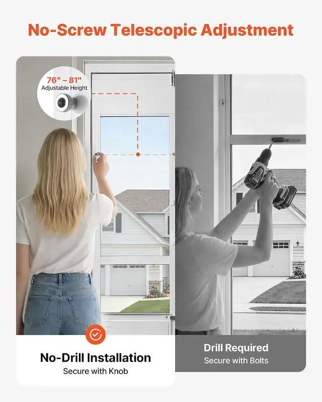 Alt view image 6 of 7 - Dog Door for Sliding Glass Door, 75 7/8" to 80 11/16" Adjustable Height, Aluminum Alloy Frame with Flap and Lock, for Extra Large-Sized Dogs, 180° Swing-Open Sliding Glass Pet Doors for Renters