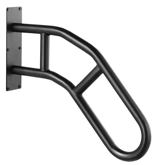 Alt view image 4 of 7 - Handrails for Outdoor Steps, 32" Length Wall Mount Safety Railings for 1-3 Steps, U-Shaped Handrail with Matte Black Finished, Stair Handrails for Kids, Elderly, Pregnant Women, Disabled