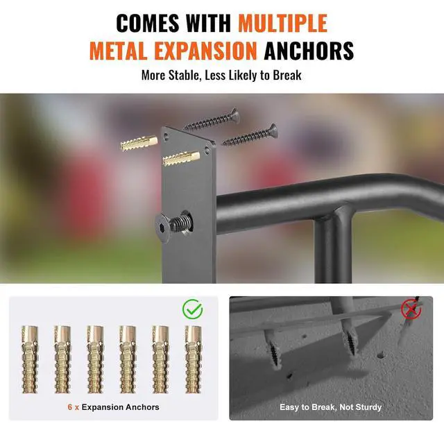 Alt view image 6 of 7 - Handrails for Outdoor Steps, 32" Length Wall Mount Safety Railings for 1-3 Steps, U-Shaped Handrail with Matte Black Finished, Stair Handrails for Kids, Elderly, Pregnant Women, Disabled