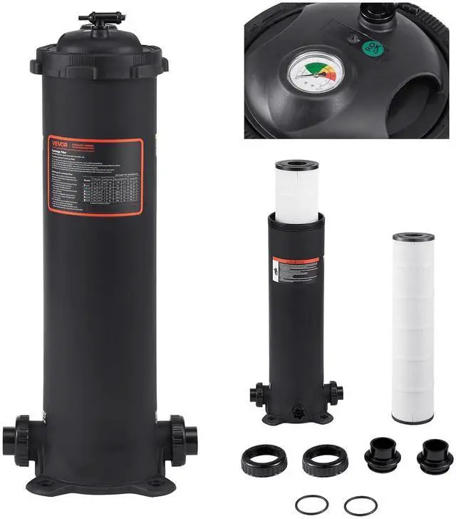 Main image of 2026 Pro Pool Cartridge Filter System 100 Sq.Ft, Pool Filter for Inground & Above Ground Pools, Compatible W/Pumps 1/2HP~1HP | Up to 6142 GPH Max Flow, Pool Filters for Pools Up to 23775 Gallons