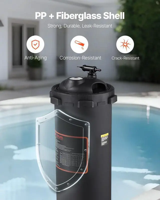 Alt view image 3 of 7 - 2026 Pro Pool Cartridge Filter System 100 Sq.Ft, Pool Filter for Inground & Above Ground Pools, Compatible W/Pumps 1/2HP~1HP | Up to 6142 GPH Max Flow, Pool Filters for Pools Up to 23775 Gallons