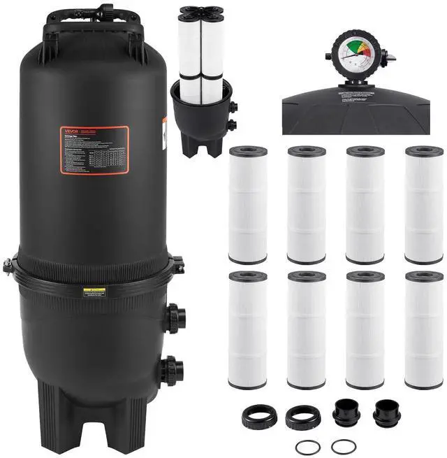 Main image of 2026 Pro Cartridge Pool Filter Tank & Element, Large 725Sq. Ft Filtration Cleaning System for Pools | Compatible with Pumps 3 HP to 5.5 HP | Up to 9510-21207GPH | for Pools Up to 317006 Gallons
