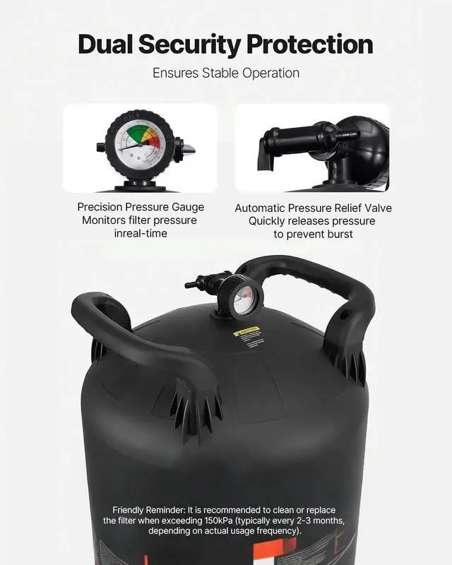 Alt view image 6 of 7 - 2026 Pro Cartridge Pool Filter Tank & Element, Large 725Sq. Ft Filtration Cleaning System for Pools | Compatible with Pumps 3 HP to 5.5 HP | Up to 9510-21207GPH | for Pools Up to 317006 Gallons